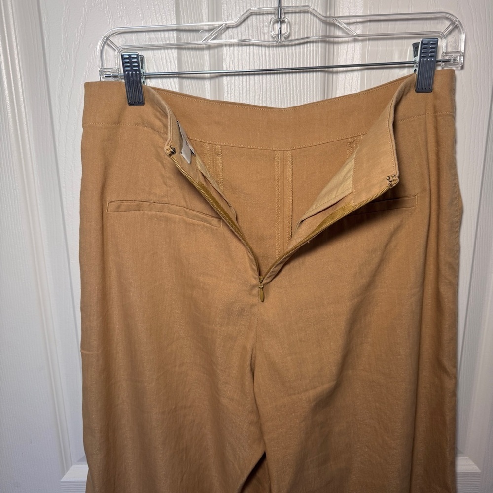 Vince Camel Linen Blend Cropped Wide Leg Pants - Picture 10 of 15